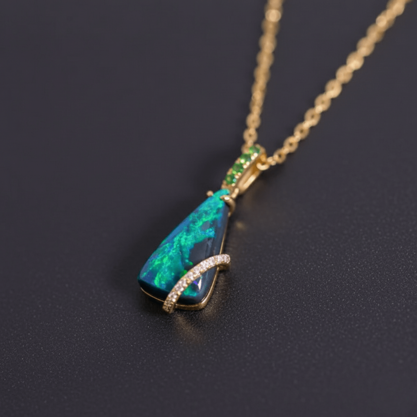 OpalAnhänger - Brilliant Black Opal Flame - Stück 7/15 - FAERELLI