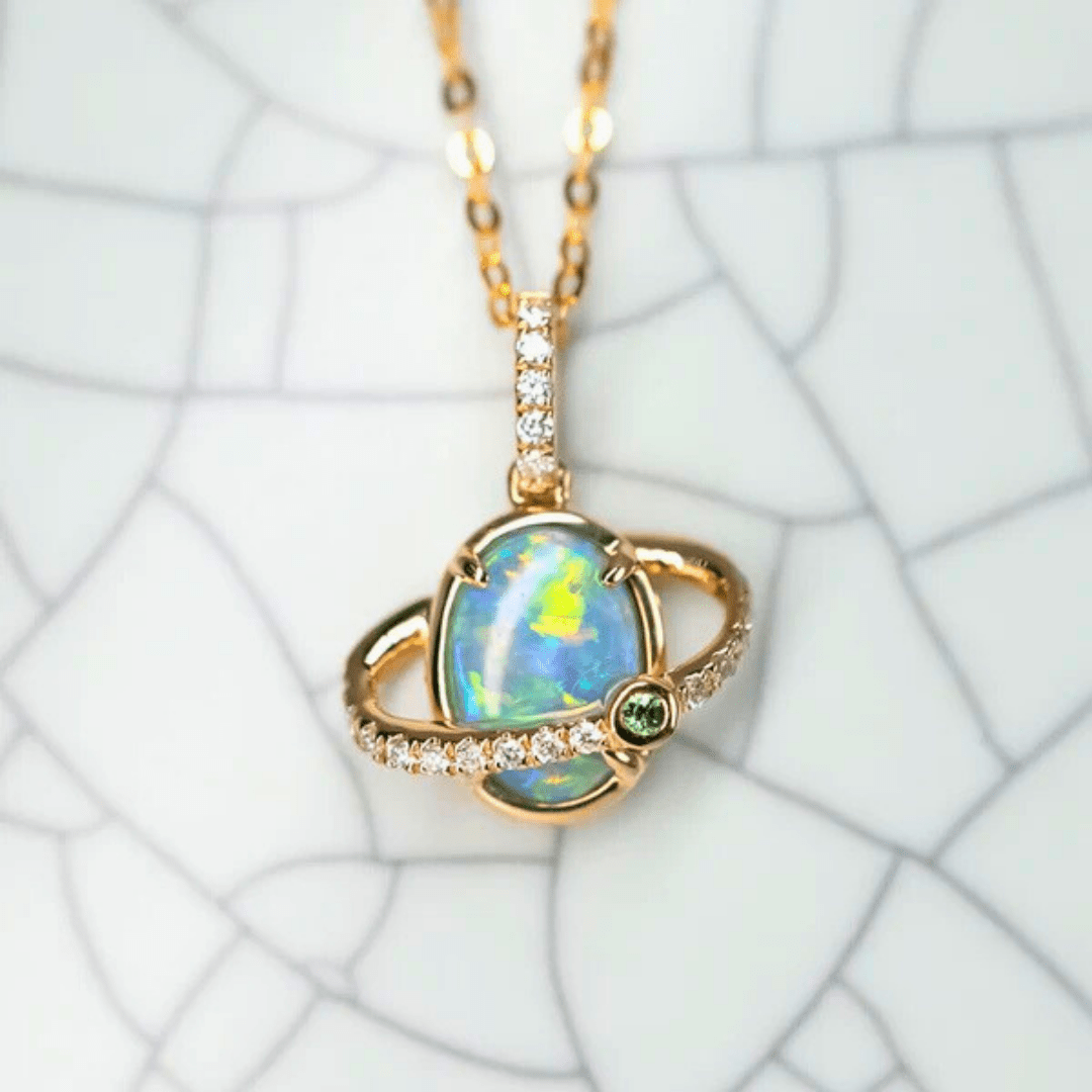 OpalAnhänger - Brilliant Black Opal Flame - Stück 8/15 - FAERELLI