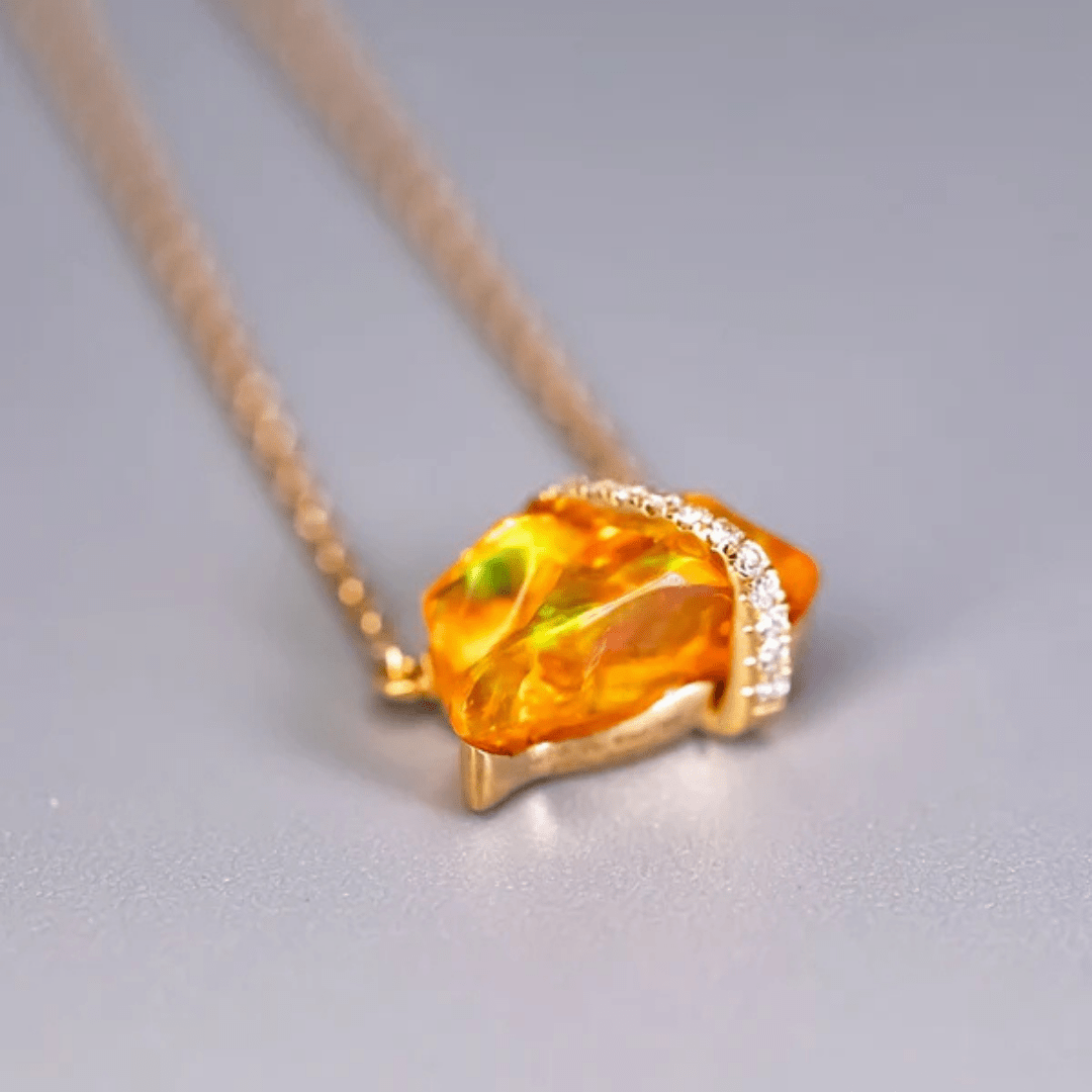 OpalKette - Blazing Sunset - Stück 16/25 - FAERELLI