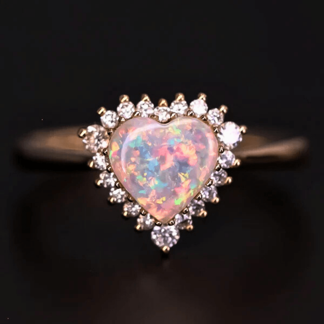 OpalRing - Brilliant Black Opal Flame - Stück 12/15 - FAERELLI