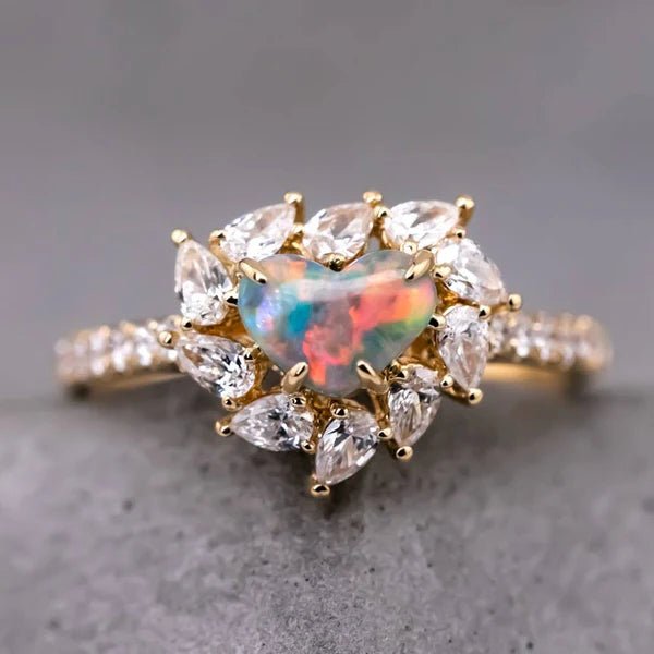 OpalRing - Brilliant Black Opal Flame - FAERELLI