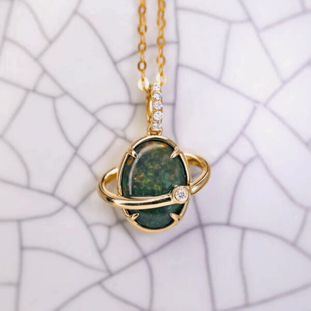 OpalAnhänger - Brilliant Black Opal Flame - Stück 9/15 - FAERELLI