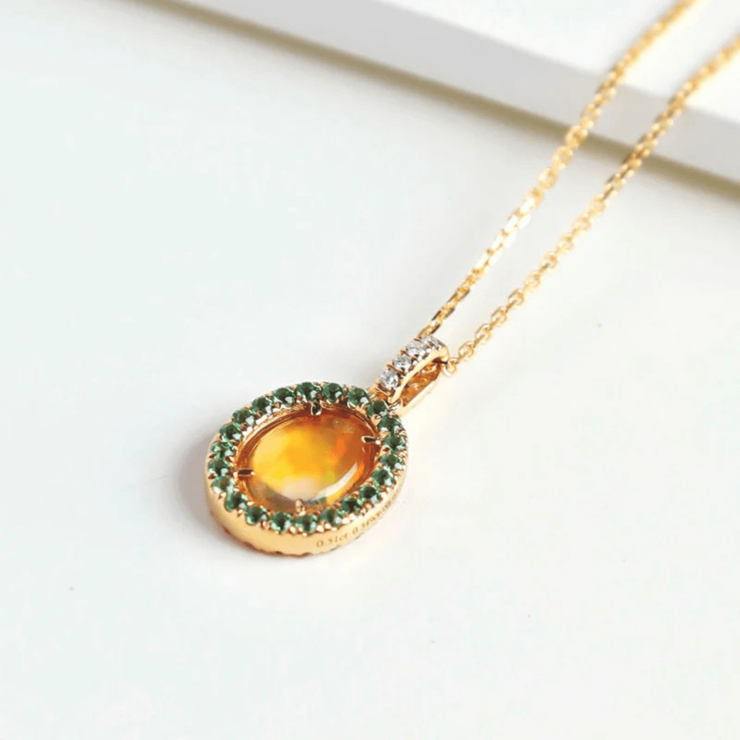OpalKette - Blazing Sunset - Stück 17/25 - FAERELLI