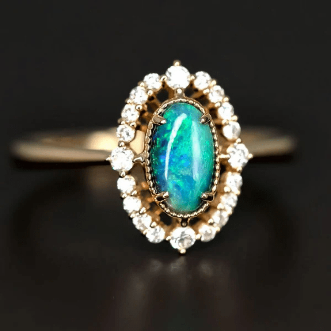 OpalRing - Brilliant Black Opal Flame - Stück 10/15 - FAERELLI