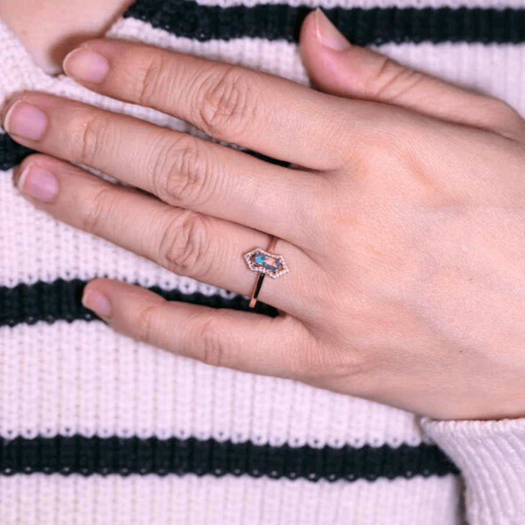 OpalRing - Brilliant Black Opal Flame - Stück 11/15 - FAERELLI