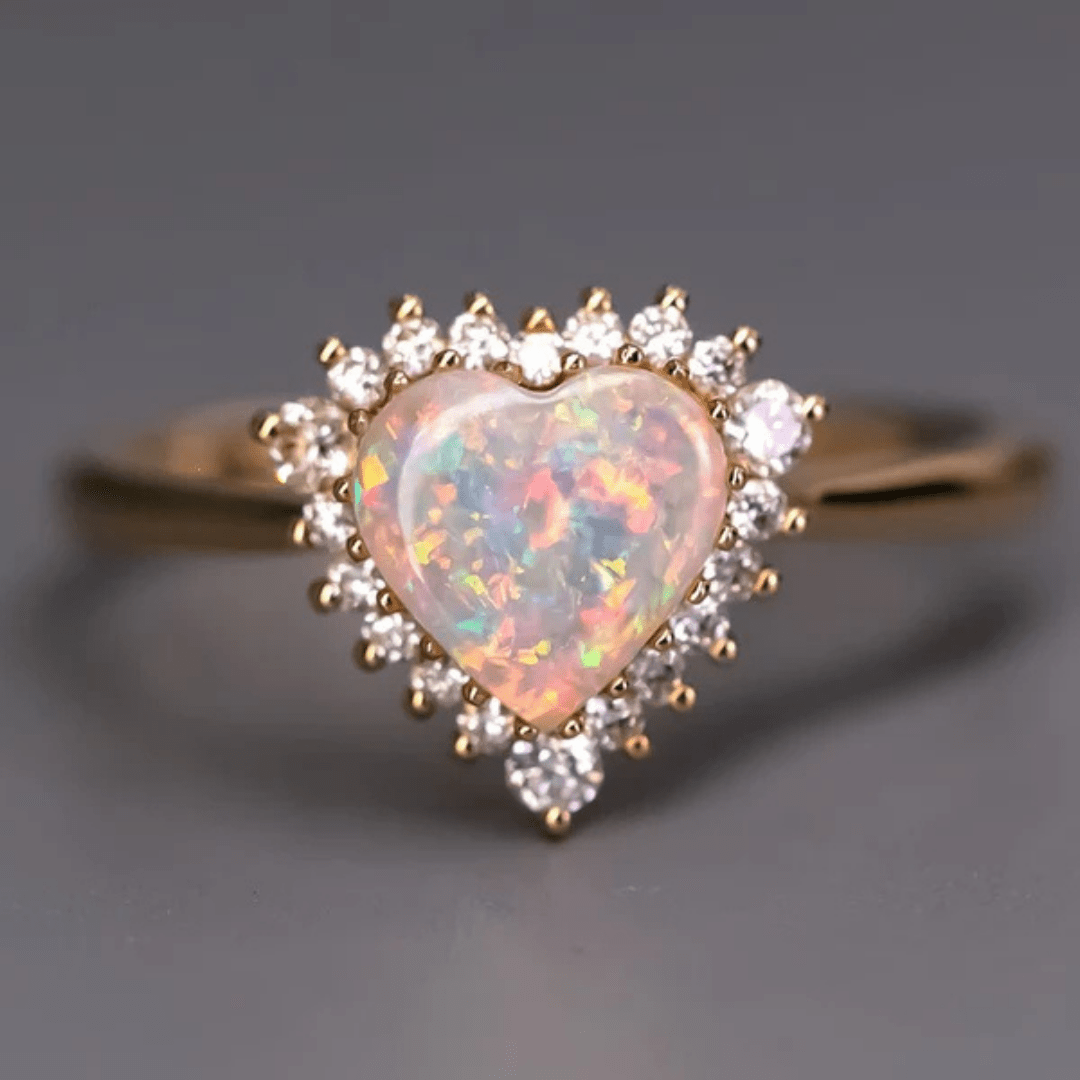 OpalRing - Brilliant Black Opal Flame - Stück 12/15 - FAERELLI