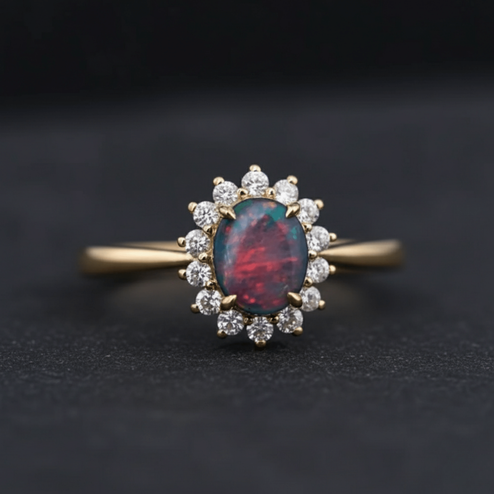 OpalRing - Brilliant Black Opal Flame - Stück 13/15 - FAERELLI