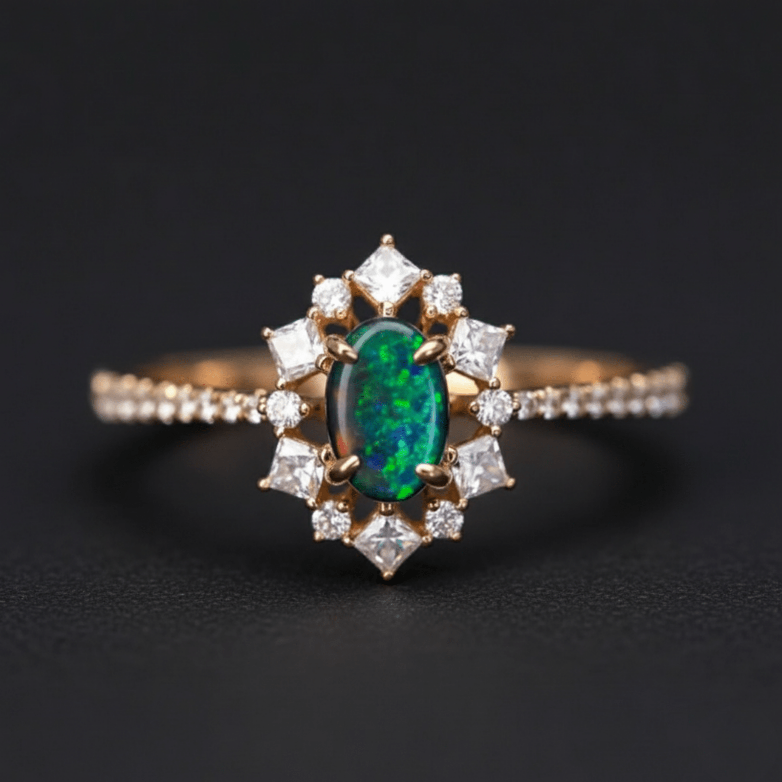 OpalRing - Brilliant Black Opal Flame - Stück 15/15 - FAERELLI